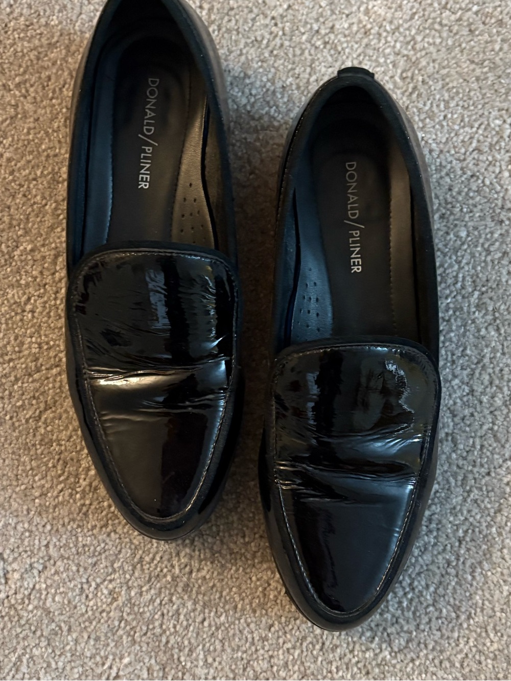 Donald Pliner black chunky loafers
